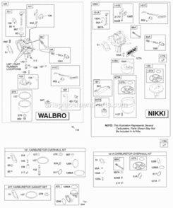 Carburetor Kit - Carburetor Overhaul Diagram and Parts List for 31H777-0202-E1  Briggs and Stratton Engine
